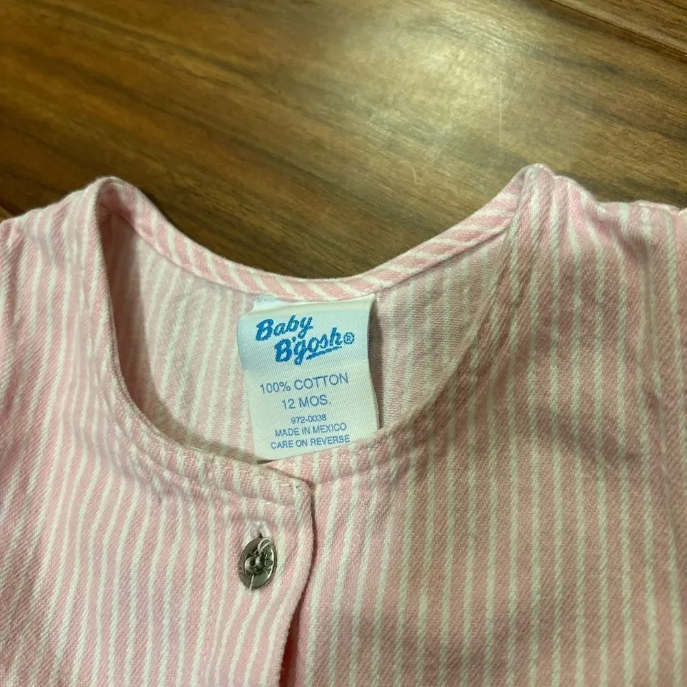 Osh Kosh B’Gosh vintage pink/white denim stripe sleeveless button down dress